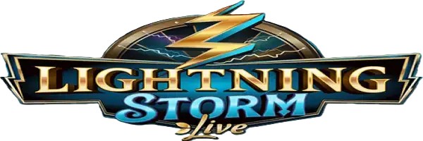 Official Live Casino logo: Lightning Storm by Evolution at Vegasino Casino