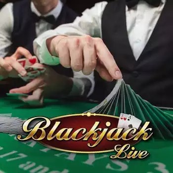 Live Blackjack online game logo by Evolution on vegasinocasinoo.it