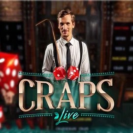 Official Live Casino logo: Live Craps by Evolution at Vegasino Casino